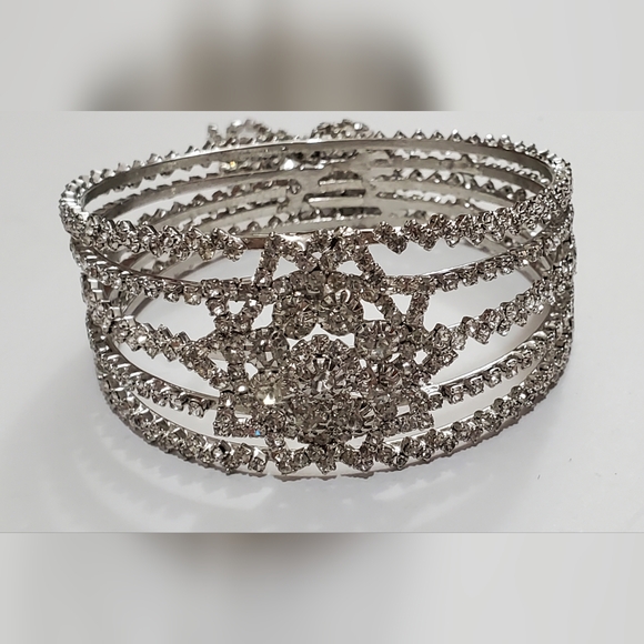 Vtg. Statement Rhinestones Bangle - Picture 8 of 10